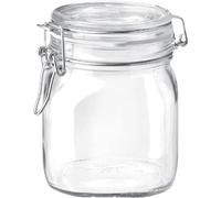 Bormioli Rocco SYNCHKG009319 B0727PL21D Fido Clear Glass Jar with 85 mm Gasket, .75 Liter, Stainless Steel, Transparent