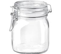 Bormioli Rocco SYNCHKG009319 B0727PL21D Fido Clear Glass Jar with 85 mm Gasket, .75 Liter, Stainless Steel, Transparent