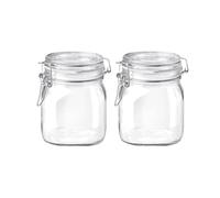 Bormioli Rocco SYNCHKG114546 Fido Clear Glass Jar with 85 mm Gasket , 0.75 Liter (Pack of 2)