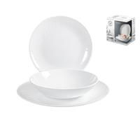 Bormioli Rocco Tableware Set 18 Pieces Coconut White Composed of 6 Plates