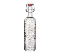 BORMIOLI ROCCO Transparent Glass Bottle Mechanical Stopper 100cl Water Jug