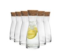 Bormioli Rocco Ypsilon Glass Carafes With Cork Lids - 1.1 Litre - Pack of 6 in Clear Bormioli Rocco Clear