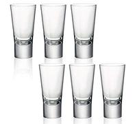 BORMIOLI ROCCO Ypsilon Reinforced 70 ml Double Shot Glasses Vodka Shooter Drinking Glass - Pack of 6