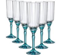 Florian Champagne Flutes - 210Ml - Blue - Pack Of 6