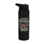 Born 1956 Classic Car 70th Birthday Stainless Steel Insulated Water Bottle