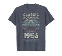 Born 1956 Classic Muscle Car 70th Birthday T-Shirt, Men, Heather Blue, X-Large