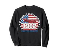 born 1962 64th birthday patriotic 64 years old gifts flag Sweatshirt