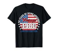 Born 1980 46th Birthday Patriotic 46 Years Old Gifts Flag T-Shirt