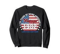 born 1982 44th birthday patriotic 44 years old gifts flag Sweatshirt