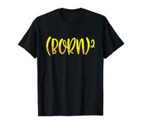 (Born) 2 Math Humor for a Born Again Christian Value Graphic T-Shirt, Men, Black, XL
