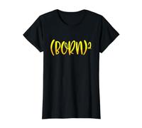 (Born) 2 Math Humor for a Born Again Christian Value Graphic T-Shirt, Women, Black, S