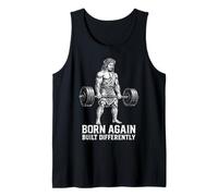 Born Again Built Differently Christian Workout Deadlifter Tank Top