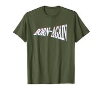 Born-Again | for Christian T-Shirt, Men, Olive Green, Large
