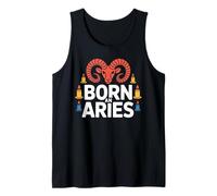 Born an Aries Zodiac ram Emblem Candle Tank Top