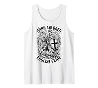 Born and Bred English Pride Knight Lion St George Cross Tank Top