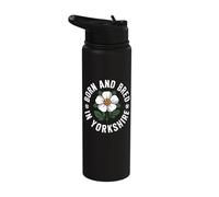 Born and Raised in Yorkshire, White Rose County Stainless Steel Insulated Water Bottle