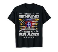 Born At Ft Benning Raised Fort Bragg 82nd Airborne Veteran T-Shirt