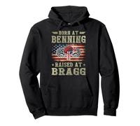 Born At Ft Benning Raised Fort Bragg Airborne Veterans Day Pullover Hoodie