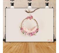 Born Baby Digital Photography Garland Backdrop Floral Basket Birthday Hundred Days Studio Background