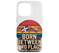 Born Between Two Flags Dominican Ecuadorian Case for iPhone 13 Pro