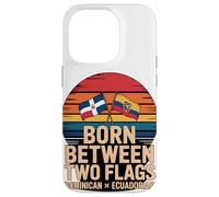 Born Between Two Flags Dominican Ecuadorian Case for iPhone 14 Pro