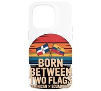 Born Between Two Flags Dominican Ecuadorian Case for iPhone 15 Pro