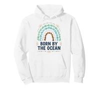 Born By The Ocean Sea Glass Boho Rainbow Coastal Beach Pullover Hoodie