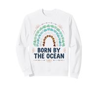 Born By The Ocean Sea Glass Boho Rainbow Coastal Beach Sweatshirt