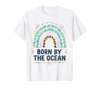 Born by The Ocean Sea Glass Boho Rainbow Coastal Beach T-Shirt