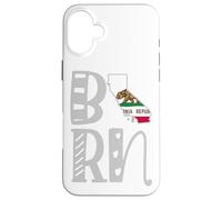 Born California in Art Block Letters Case for iPhone 16 Plus