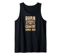Born Country Since 1956 Western Cowboy Hat Graphic Birthday Tank Top
