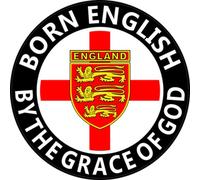 "Born English" St George Cross Round England Rear Window (Interior) Sticker Decal