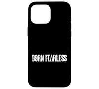 Born Fearless Military Style Mindset Typography Graphic Case for iPhone 16 Pro Max