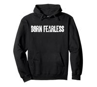 Born Fearless Military Style Mindset Typography Graphic Pullover Hoodie