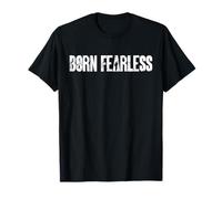 Born Fearless Military Style Mindset Typography Graphic T-Shirt