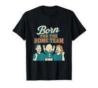 Born for The Home Team Newborn Family Cartoon Graphic T-Shirt