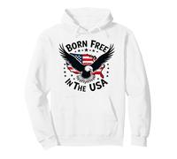 Born Free In The Usa Live Free Pullover Hoodie, Adult Unisex, White, XX-Large