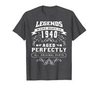 Born in 1940 Vintage Birthday T-Shirt, Men, Dark Heather Grey, 5X-Large