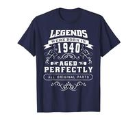 Born in 1940 Vintage Birthday T-Shirt, Men, Navy Blue, Large