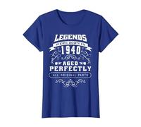 Born in 1940 Vintage Birthday T-Shirt, Women, Royal Blue, Large