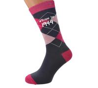 #Born in 1944 Birthday Design Funky Diamonds Pink Socks Adult Size UK 5-12