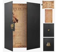 Born in 1966 UK 60th Birthday Gift Set with 3 Vintage Posters - Tri-Fold Birth Year Timeline, Dual-Fold Childhood Memories & Bonus Blank Greeting Card for Personal Messages, Retro Party Decorations