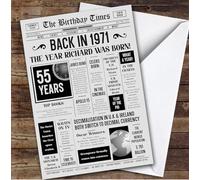 Born In 1971 Grey Newspaper Birthday Facts Any Year Any Age Personalised Card | What Happened The Year You Were Born, Custom Card, 16th 18th 20th 21st 30th 40th 50th 60th 70th 80th 90th 100th
