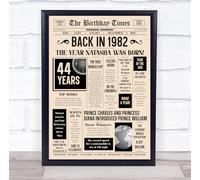 Born In 1982 Newspaper Birthday Facts Any Year Any Age Personalised Print | What Happened The Year You Were Born, Custom Print, 16th 18th 20th 21st 30th 40th 50th 60th 70th 80th 90th 100th