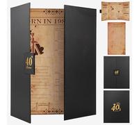 Born in 1986 UK 40th Birthday Gift Set with 3 Vintage Posters - Tri-Fold Birth Year Timeline, Dual-Fold Childhood Memories & Bonus Blank Greeting Card for Personal Messages, Retro Party Decorations