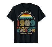 Born in 1989 36 Years Being Awesome Vintage 36th Birthday T-Shirt