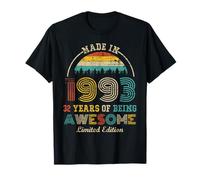 Born in 1993 32 Years Being Awesome Vintage 32nd Birthday T-Shirt