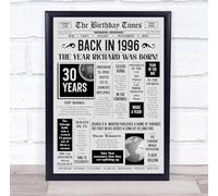 Born In 1996 Grey Newspaper Birthday Facts Any Year Any Age Personalised Print | What Happened The Year You Were Born, Custom Print, 16th 18th 20th 21st 30th 40th 50th 60th 70th 80th 90th 100th