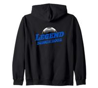 Born in 2002 Soccer Fan Birthday Legendary Legend Since 2002 Zip Hoodie