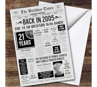 Born In 2005 Grey Newspaper Birthday Facts Any Year Any Age Personalised Card | What Happened The Year You Were Born, Custom Card, 16th 18th 20th 21st 30th 40th 50th 60th 70th 80th 90th 100th